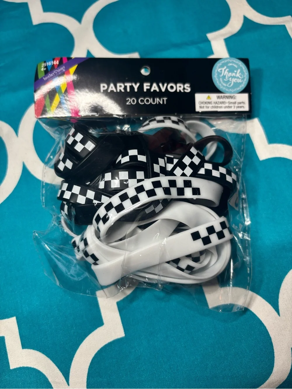 New 20 Black & White Check Silicone Bracelets Checkerboard Silicone Bracelet Set